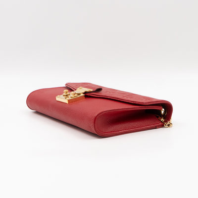 Saint Germain Pochette with chain Red Monogram Empreinte
