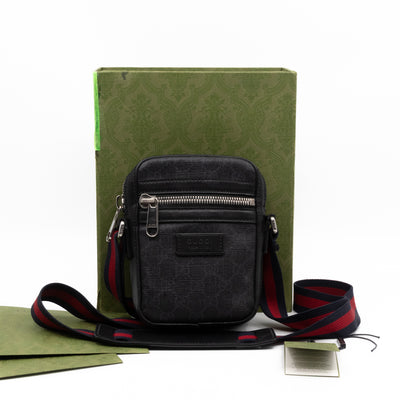 Mini Messenger GG Supreme Black Leather