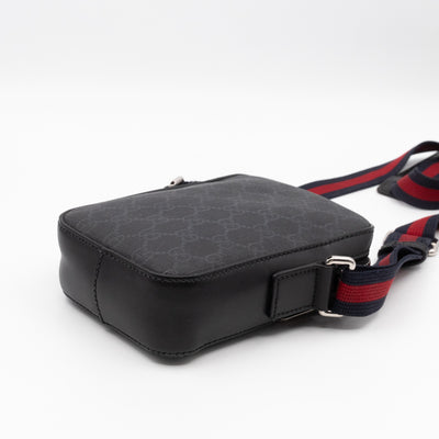 Mini Messenger GG Supreme Black Leather