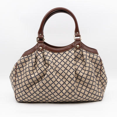 Sukey Large Tote Bag Beige Diamante Canvas