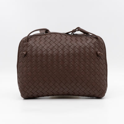 Nodini Crossbody Intrecciato Woven Brown Nappa Leather
