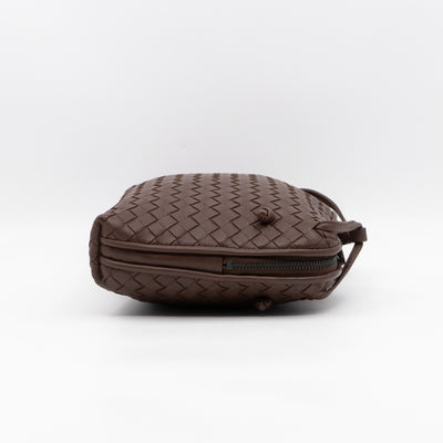 Nodini Crossbody Intrecciato Woven Brown Nappa Leather