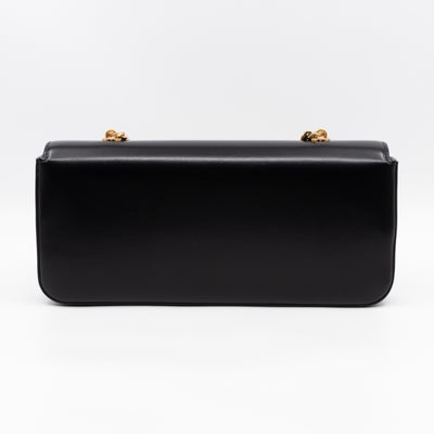 Triomphe Chain Box Bag Black Calfskin Leather