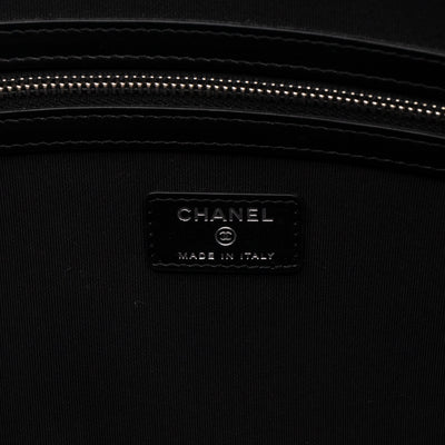 Large O-Pouch CC Camellia Black & White Coated Canvas