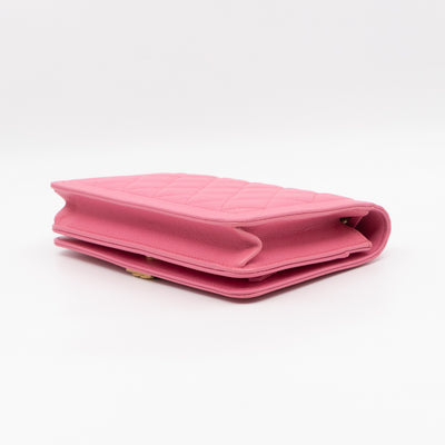 Boy Wallet On Chain Pink Caviar Gold