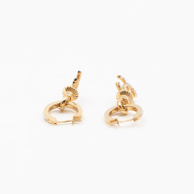 Crystal CC Hoops Earrings Gold