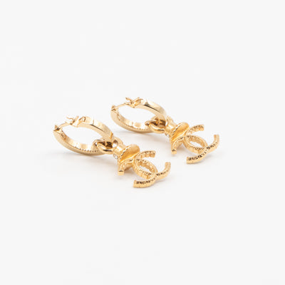 Crystal CC Hoops Earrings Gold