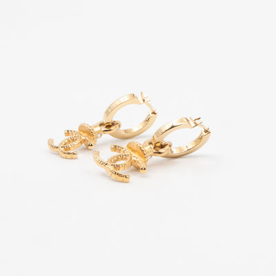 Crystal CC Hoops Earrings Gold