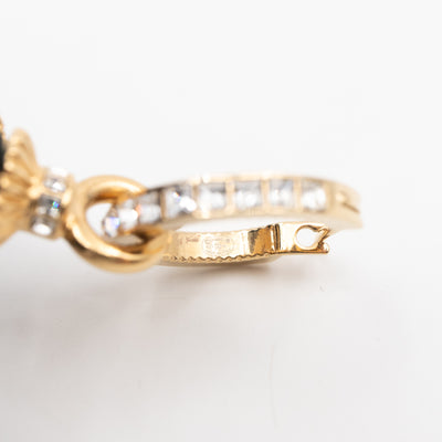 Crystal CC Hoops Earrings Gold