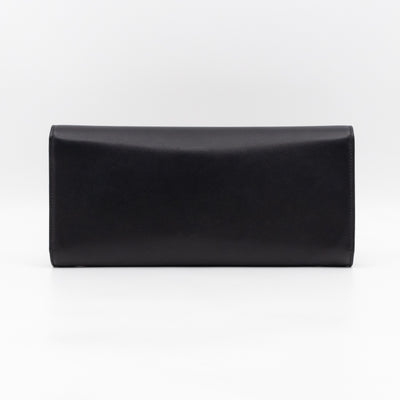 Broadway Clutch Black Leather with Crystals