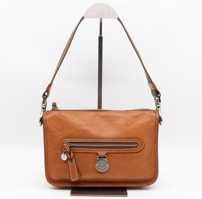 Somerset Satchel Shoulder Bag Oak Brown Calfskin Leather