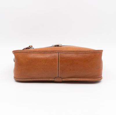 Somerset Satchel Shoulder Bag Oak Brown Calfskin Leather