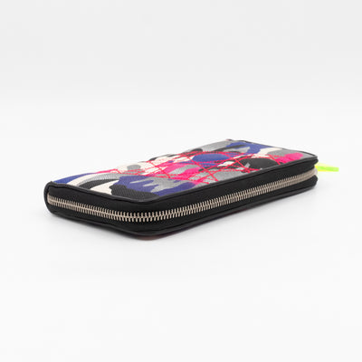 Continental Zip Around Wallet Abstract Camo