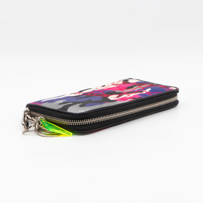 Continental Zip Around Wallet Abstract Camo