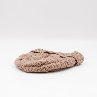 Button Beanie Beige Pink