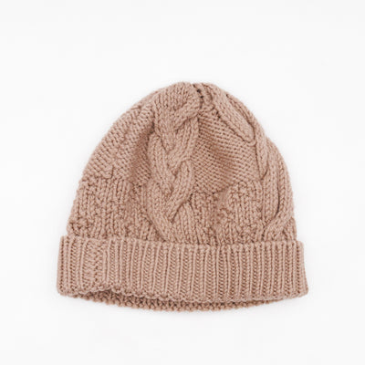 Button Beanie Beige Pink