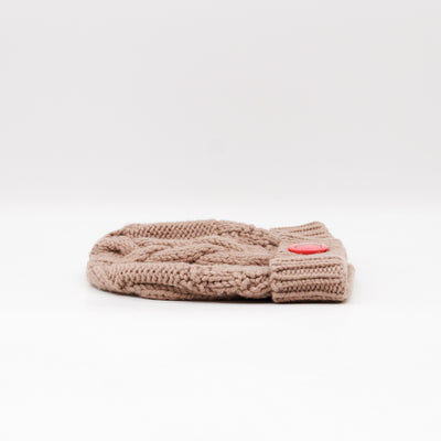 Button Beanie Beige Pink