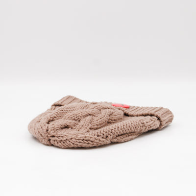 Button Beanie Beige Pink