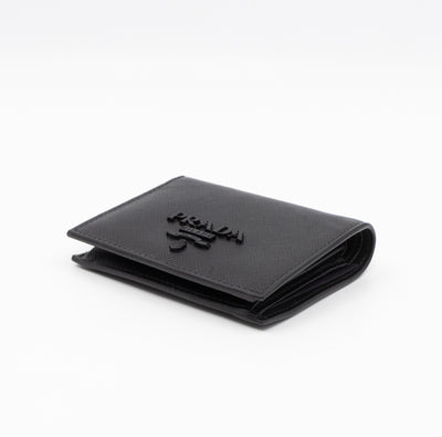 Bifold Wallet Saffiano Shine Black Leather