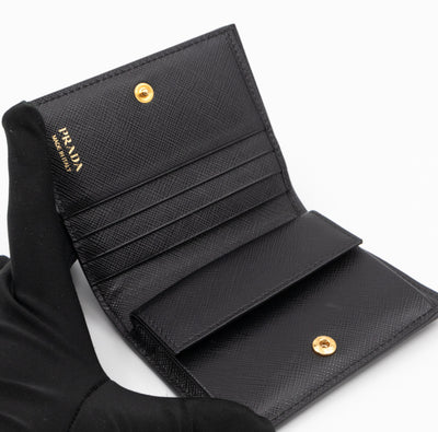 Bifold Wallet Saffiano Shine Black Leather