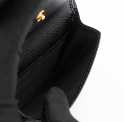 Bifold Wallet Saffiano Shine Black Leather