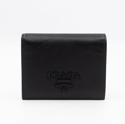 Bifold Wallet Saffiano Shine Black Leather