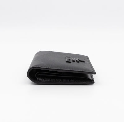Bifold Wallet Saffiano Shine Black Leather