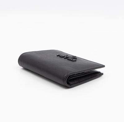 Bifold Wallet Saffiano Shine Black Leather