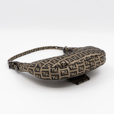 Baguette Croissant Mini Bag Zucca Glitter Black FF Monogram