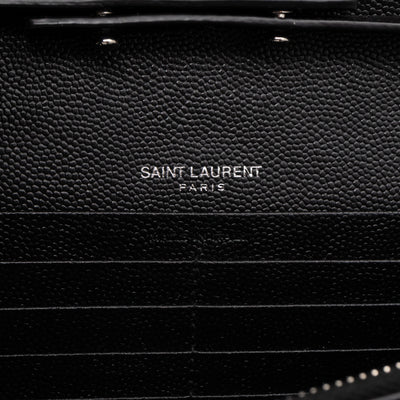 Cassandre Chain Wallet On Chain Black Grained Leather Silver