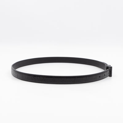 Slim Belt Black Croc Embossed 85/34