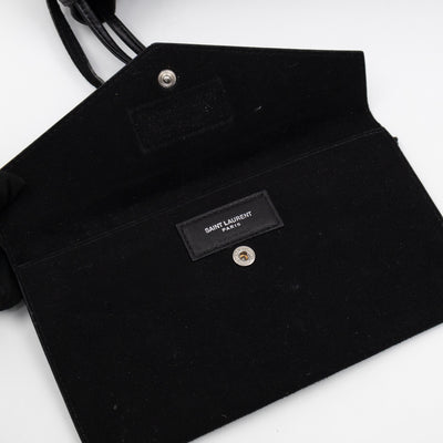 Teddy Drawstring Bucket Bag Black Raffia & Leather