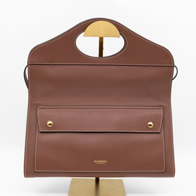Pocket Clutch Bag Brown Leather
