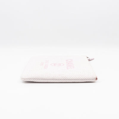 Large Deauville Pouch Light Pink Raffia