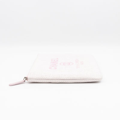 Large Deauville Pouch Light Pink Raffia