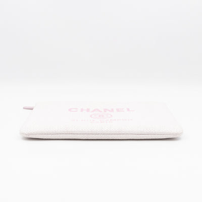 Large Deauville Pouch Light Pink Raffia
