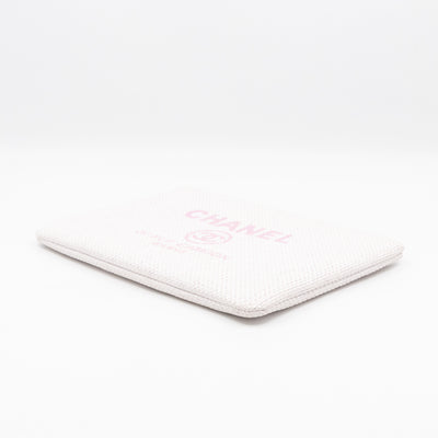 Large Deauville Pouch Light Pink Raffia