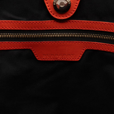 Small Canterbury Tote Haymarket Check Orange Leather