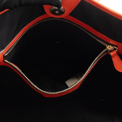 Small Canterbury Tote Haymarket Check Orange Leather