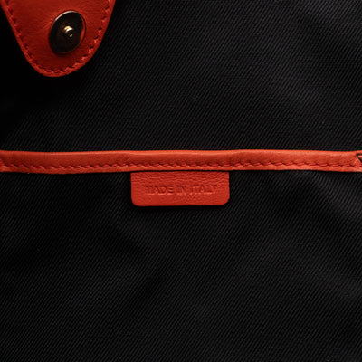 Small Canterbury Tote Haymarket Check Orange Leather