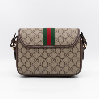 Ophidia GG Small Shoulder Bag GG Supreme Brown
