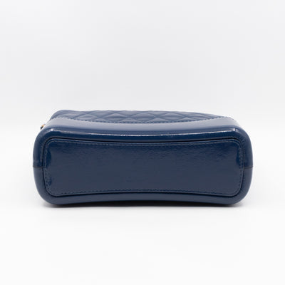 Gabrielle Hobo Large Dark Blue Goatskin Leather