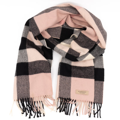 Cashmere Scarf Ash Rose Check
