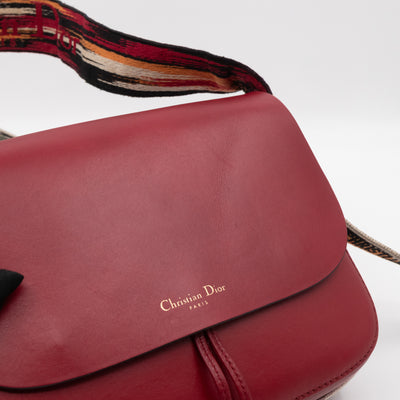 DioRodeo Flap Bag Burgundy Leather