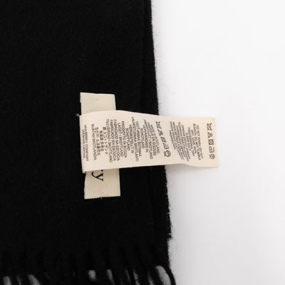 Small Solid Scarf Black Merino Wool