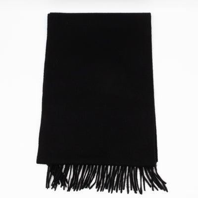 Small Solid Scarf Black Merino Wool