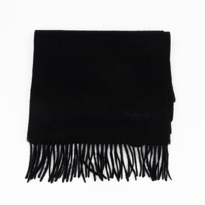 Small Solid Scarf Black Merino Wool