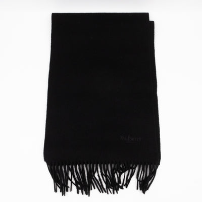 Small Solid Scarf Black Merino Wool
