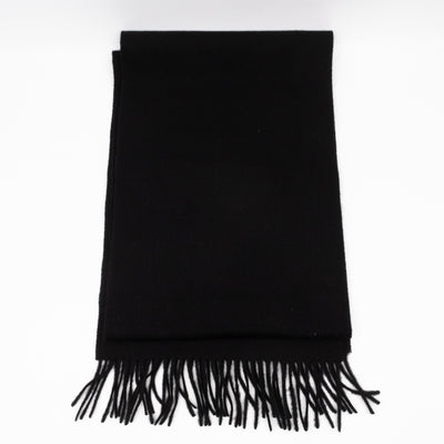 Small Solid Scarf Black Merino Wool