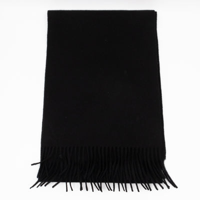 Small Solid Scarf Black Merino Wool